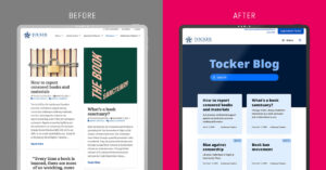 Tocker Foundation website befor and after mockup on iPad