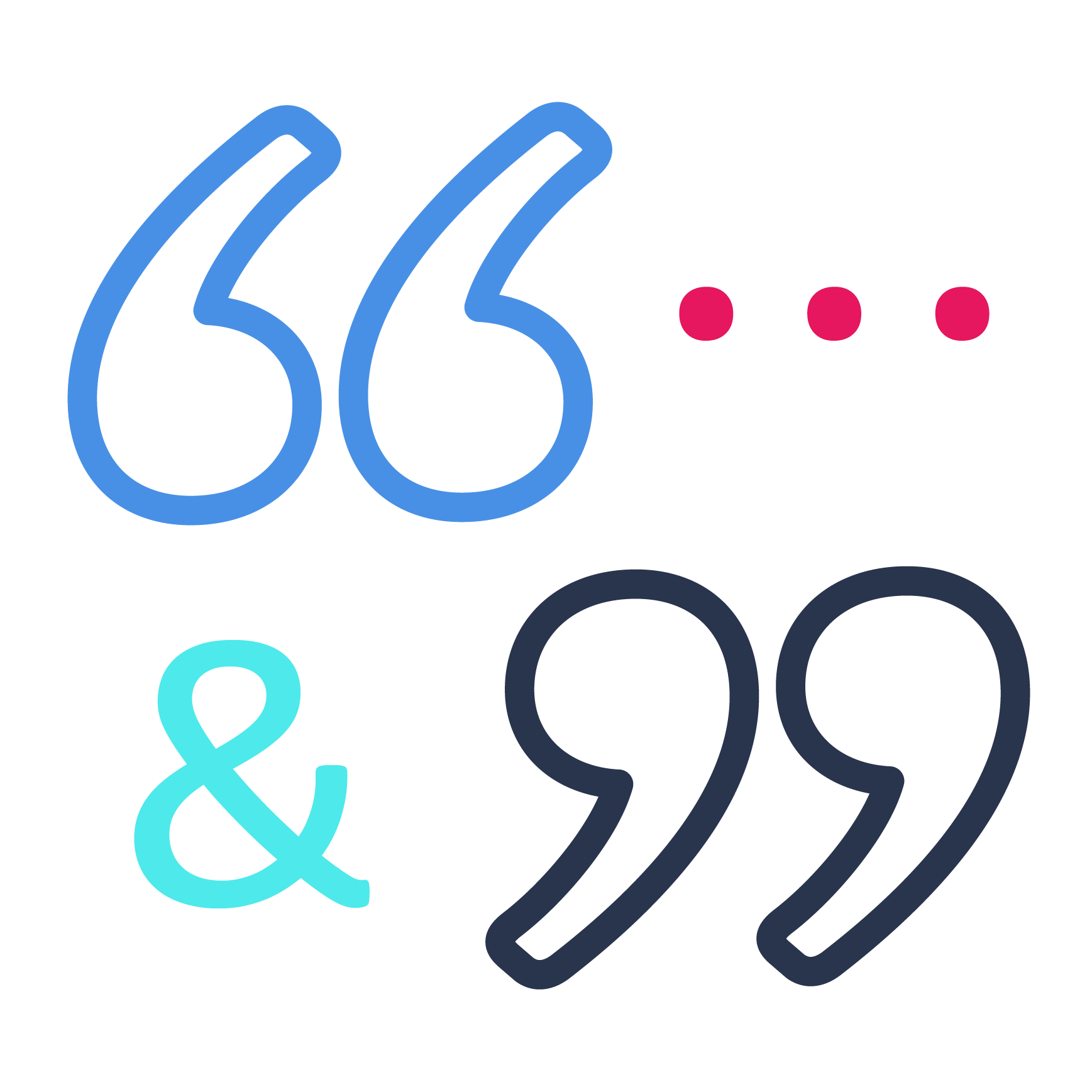icon of quote marks, ellipsis, and ampersand