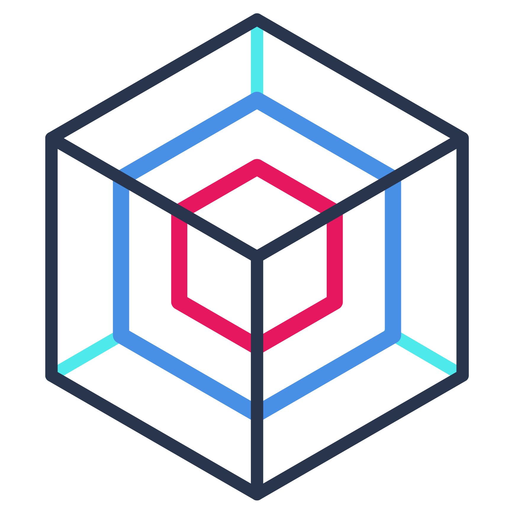 Concentric cube outlines